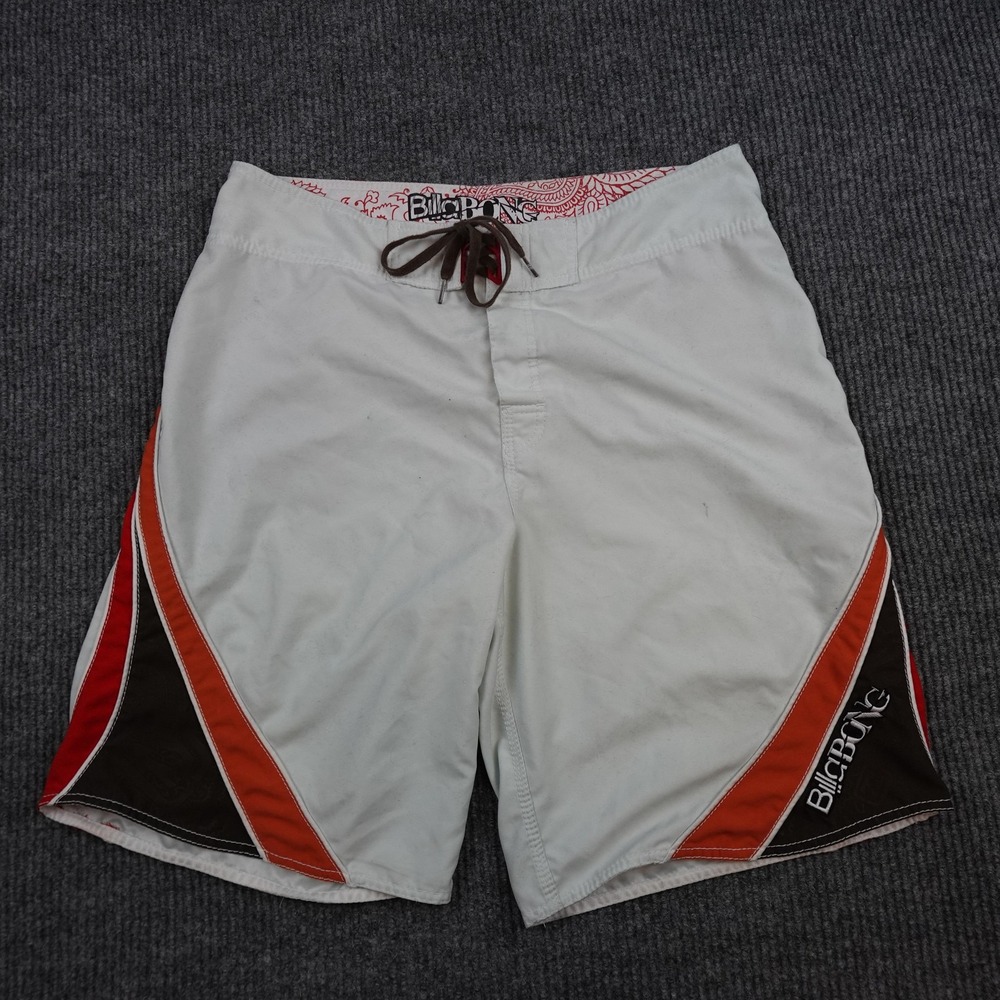 Billabong Andy Irons Board Shorts Mens 36 White Colorblock Swim Trunks Surf
